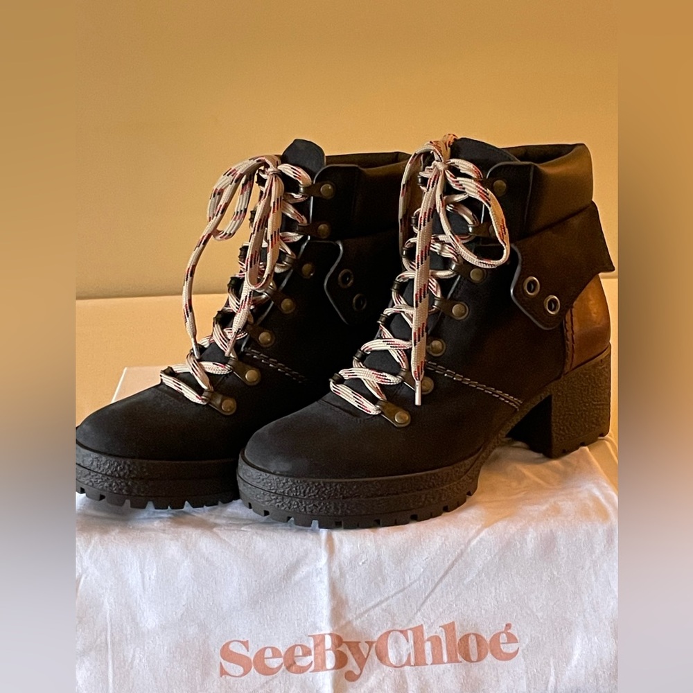 See By Chloe ankle boots; Black & Brown; Size EU 36 or US 6
